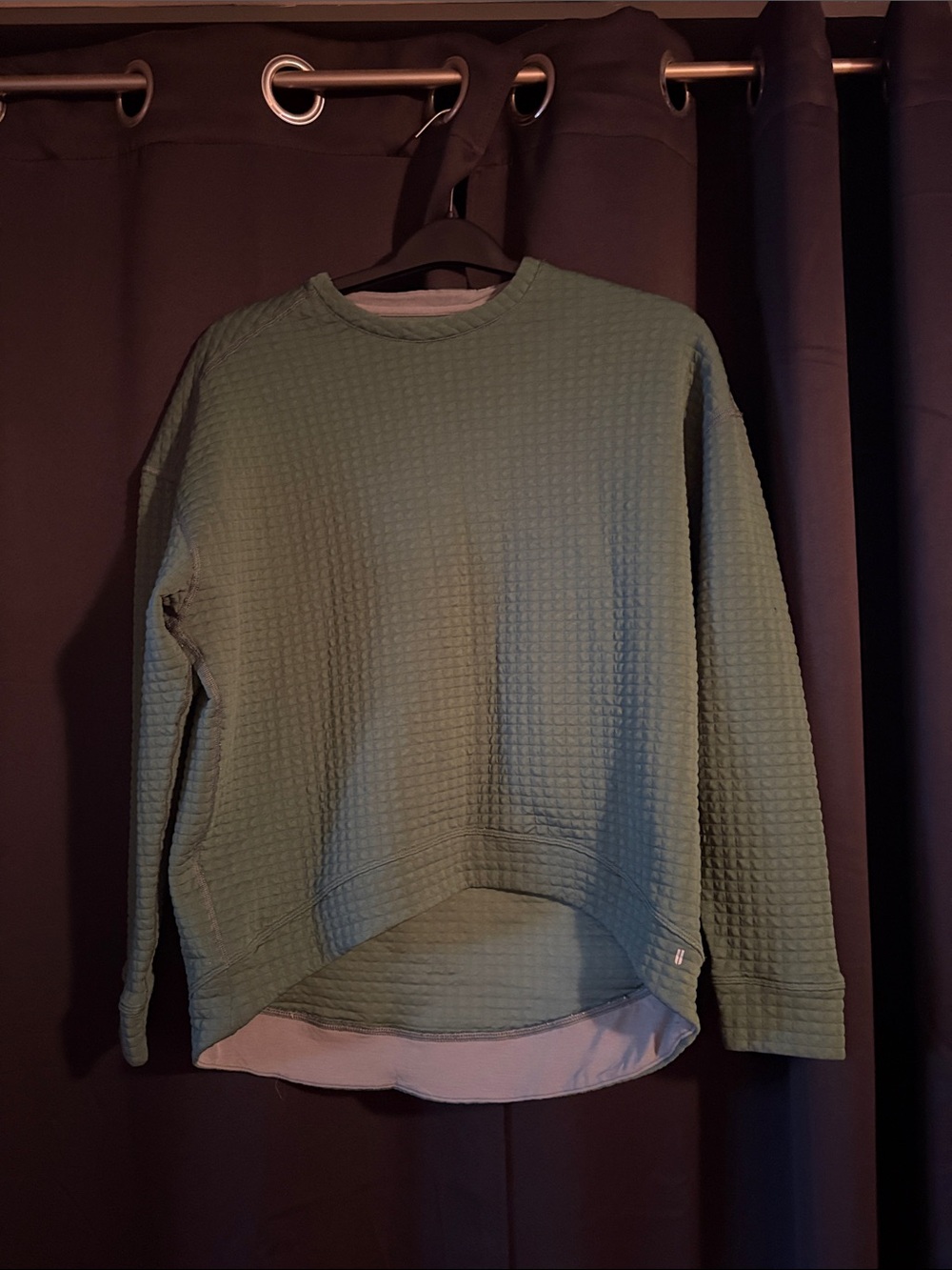 NOBULL Sage Green Waffle Crewneck Sweater